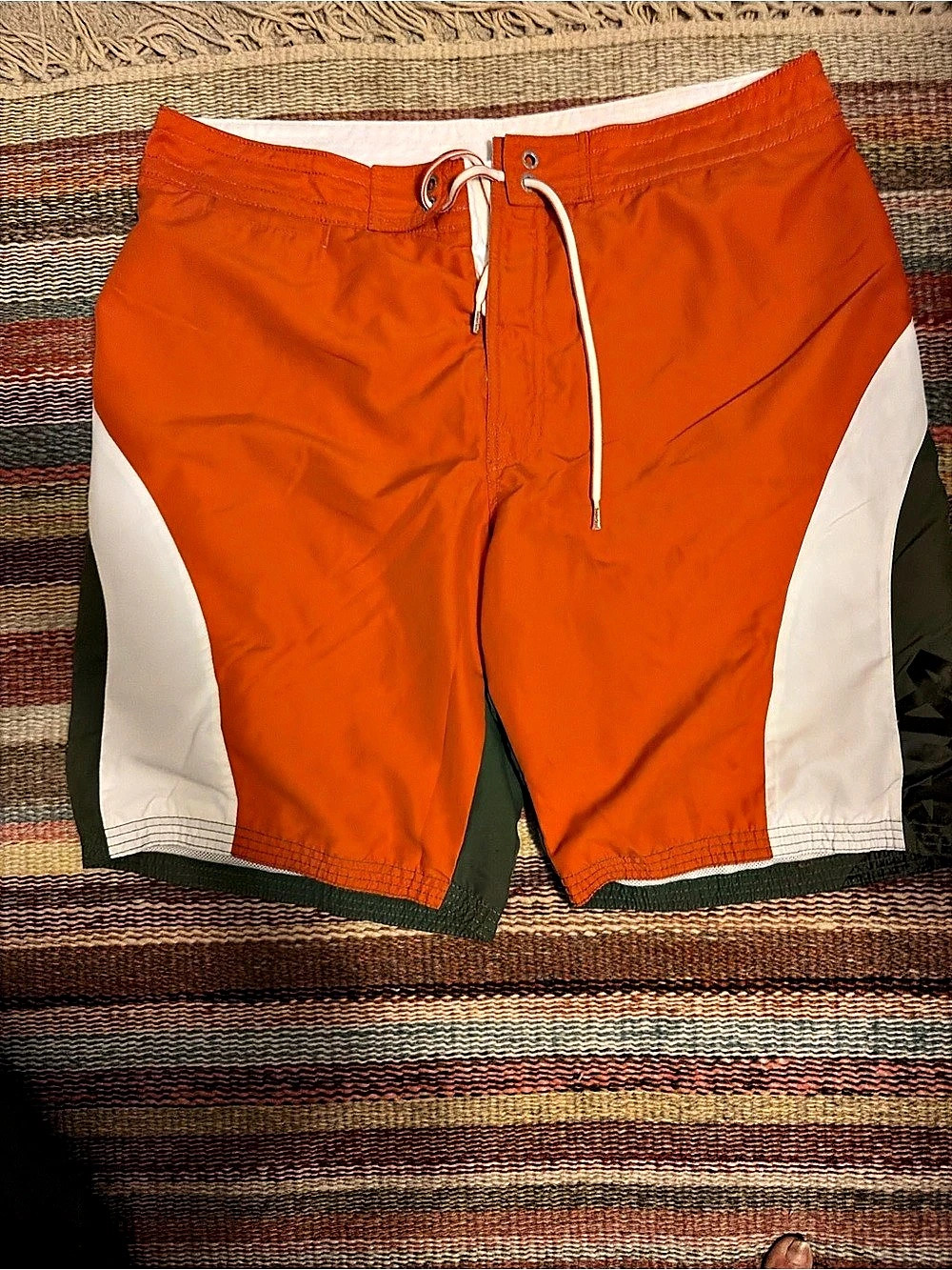 Timberland Color Block Swim Trunks Orange & White 38 Like New